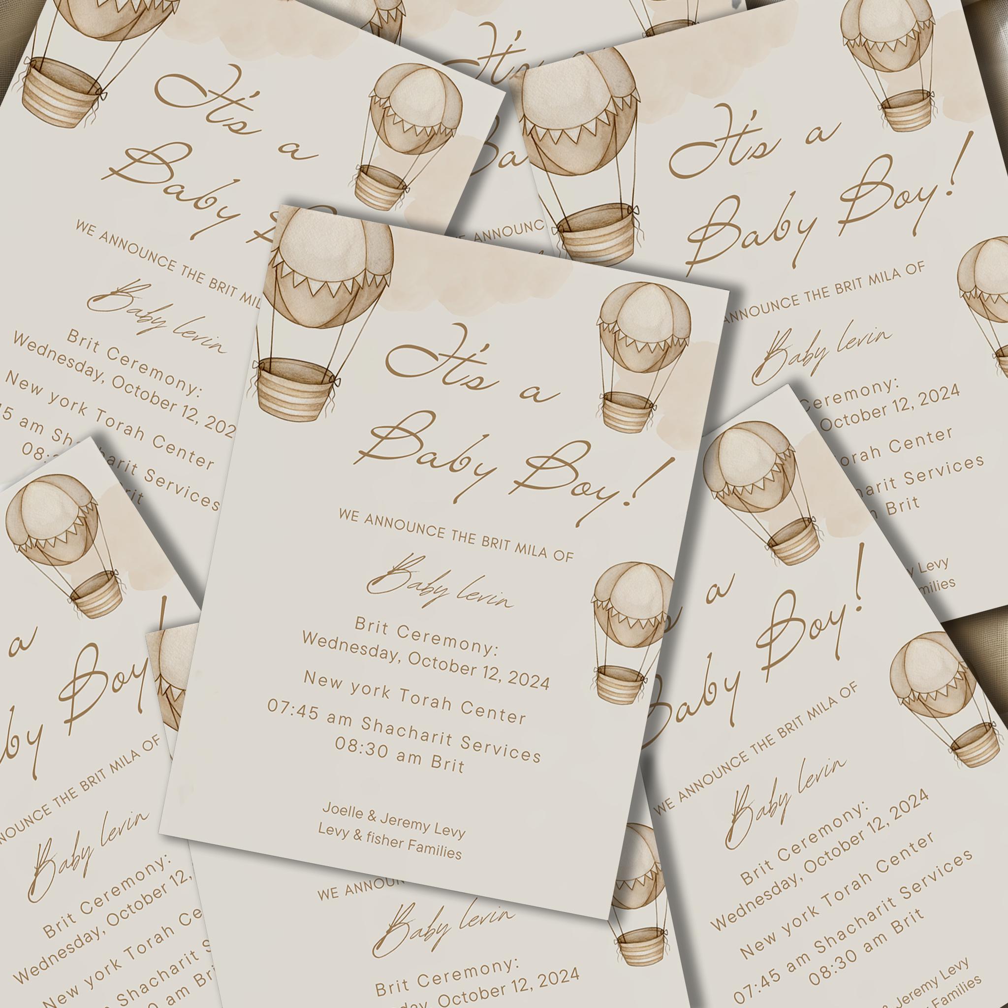 Editable Brit Milah Invitation Template Jewish Baby Boy Bris Ceremony ...