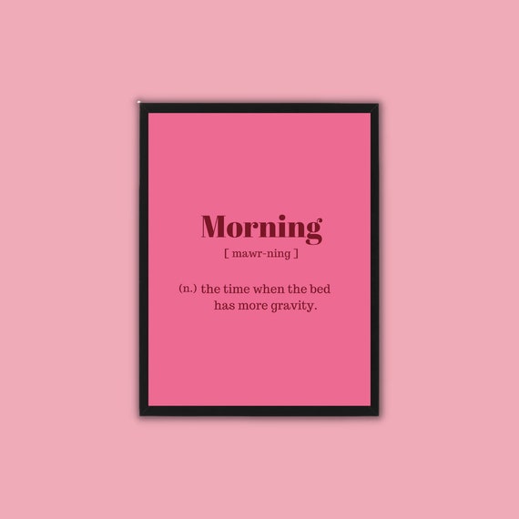 MORNING DEFINITION Print Digital Download Printable Wall Etsy