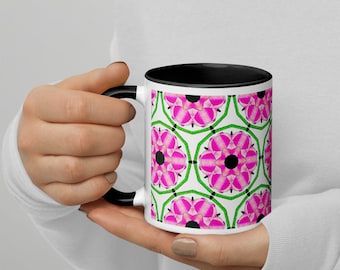 Flower Power Mug with Color Inside