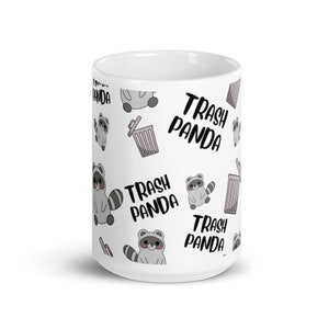 Raccoon Trash Panda White glossy mug
