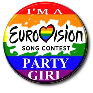 Badge I'm a Eurovision Party Girl - GAY - LGBTQ - BÂLE 2025 Concours Eurovision de la chanson Badge 55 mm de diamètre