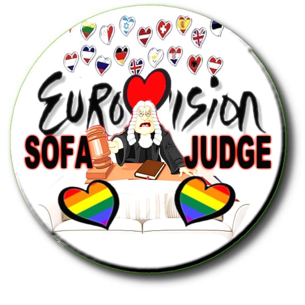 Eurovision Sofa Judge badge 3 - Eurovision Song Contest Party Button Badge 2.2"/55 mm diam GAY LGBQT