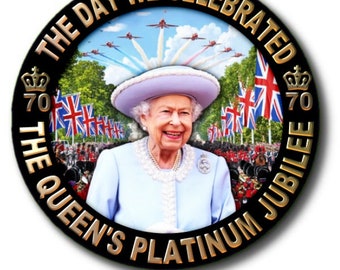 Trooping the Colour for Queen Elizabeth II Platinum Jubilee Souvenir Button Badge