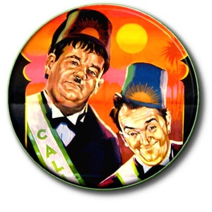 Laurel and Hardy - Sons of The Desert Commemorative  Button Badge 2.2&quot;/55 mm diam