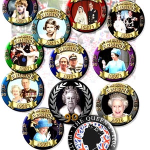 Set of 12 Queen Elizabeth Platinum Jubilee Souvenir Badges