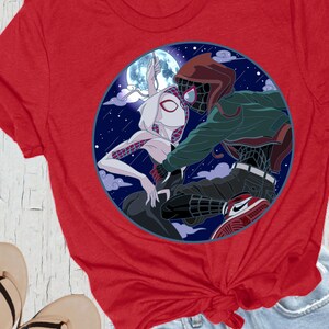 Miles Morales and Gwen Stacy Spider-man Into the Spiderverse Unisex t-shirt adult youth