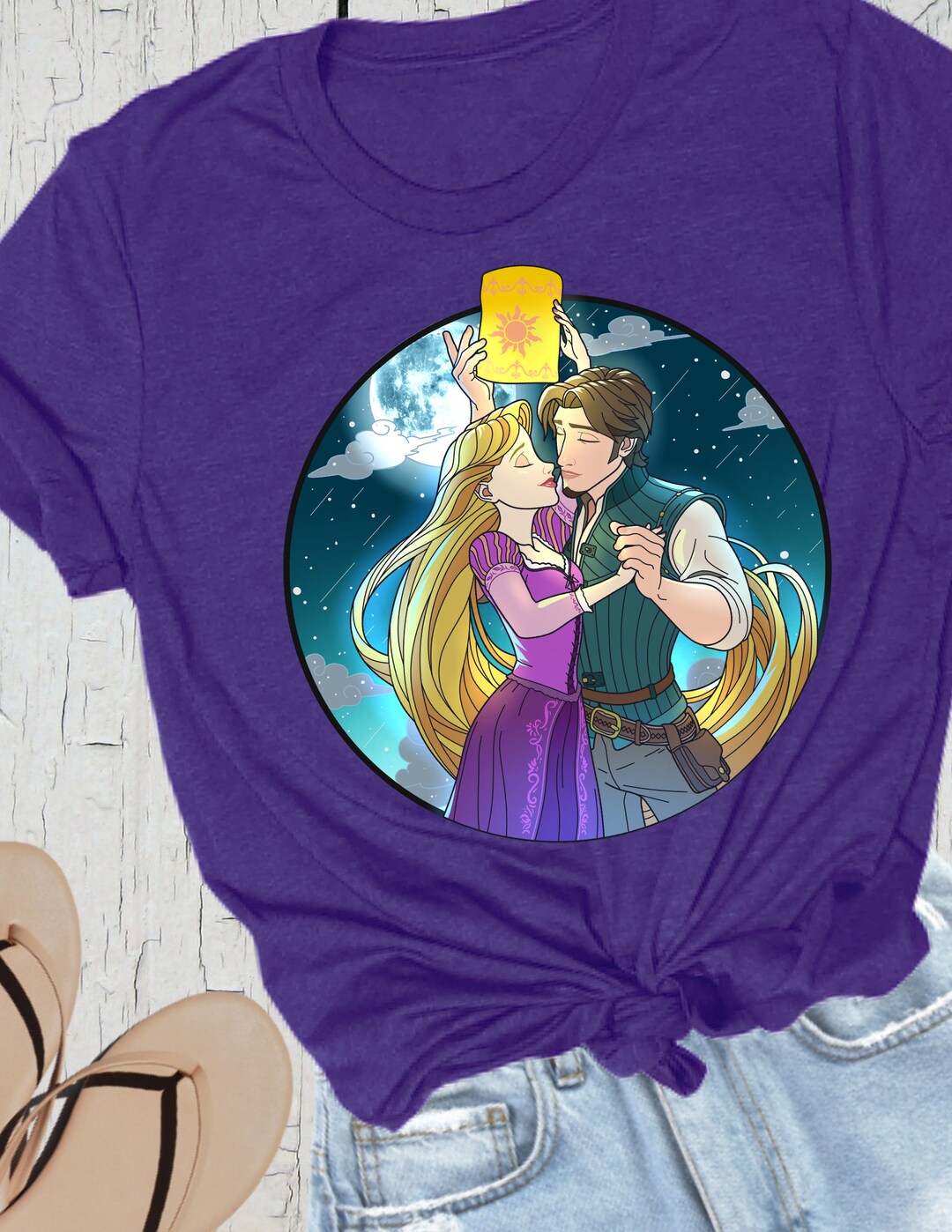 Rapunzel and Flynn Tangled Moonlight Unisex Shirt - Etsy