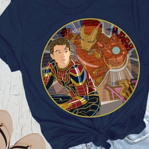 Spider-Man Iron Man Wandbild Unisex Shirt