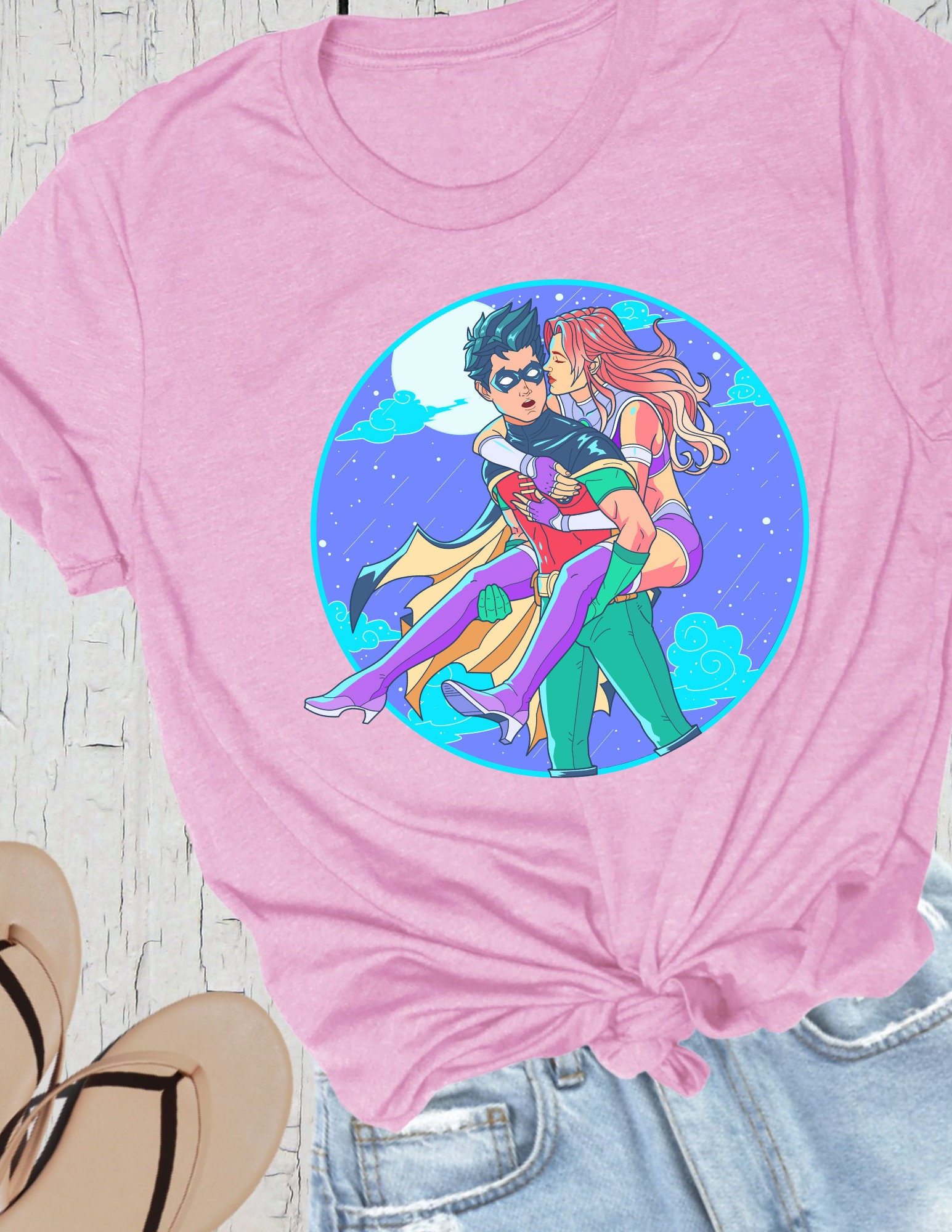 Camiseta unisex de Robin y Starfire Teen Titans en tonos pastel - Etsy  México, image size:1545x2000