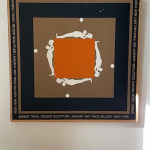 1967 Ernest Trova Pace Gallery print matted on frames board
