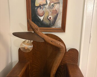 Hobbyist Largescale Carved Wood Lamp