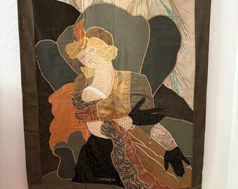 1977 Cubist Tapestry titled “The Heiress” by Lippens