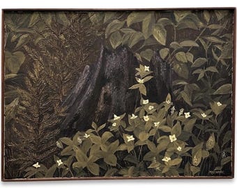1968 Vintage Botanical Oil Impasto Painting