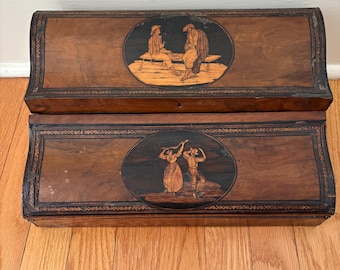 Mid 19th Century French Secretare/Travel Desk with Olive Wood Inlays