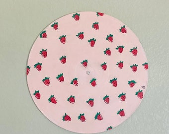 Retro Vintage Strawberry Vinyl LP Record Wall Art for Cottage Core Style