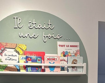 Houten wanddecoratie 'Er was eens...' voor de kinder- of babykamer - Lasergesneden om de leeshoek te decoreren