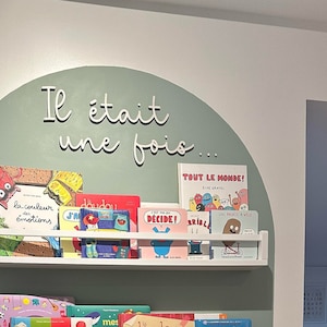 Wooden wall decoration 'Once upon a time...' for children's or baby's room - Laser cut to decorate the reading corner