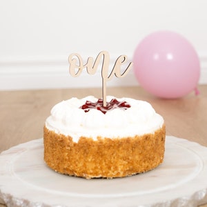 Topper per torta in legno per il 1° compleanno - Uno