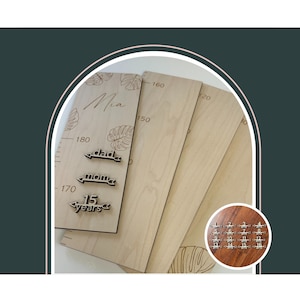 Lasergravierte Wachstumsskala aus Holz / Größentabelle ~ individuell gestaltet