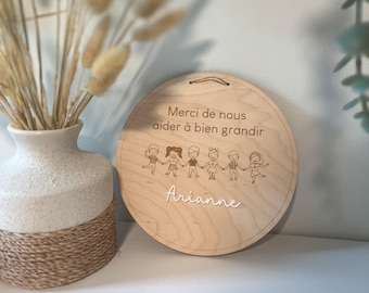 Cartel de madera para PROFESORES, PROFESORES, EDUCADORES - Hecho a mano y con láser - Regalo de fin de curso - regalo personalizado