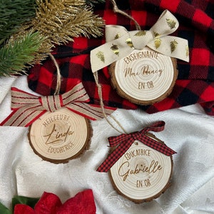 Gift Ornament for TEACHER, Professor or EDUCATOR - Laser Engraved Log - PERSONALIZED