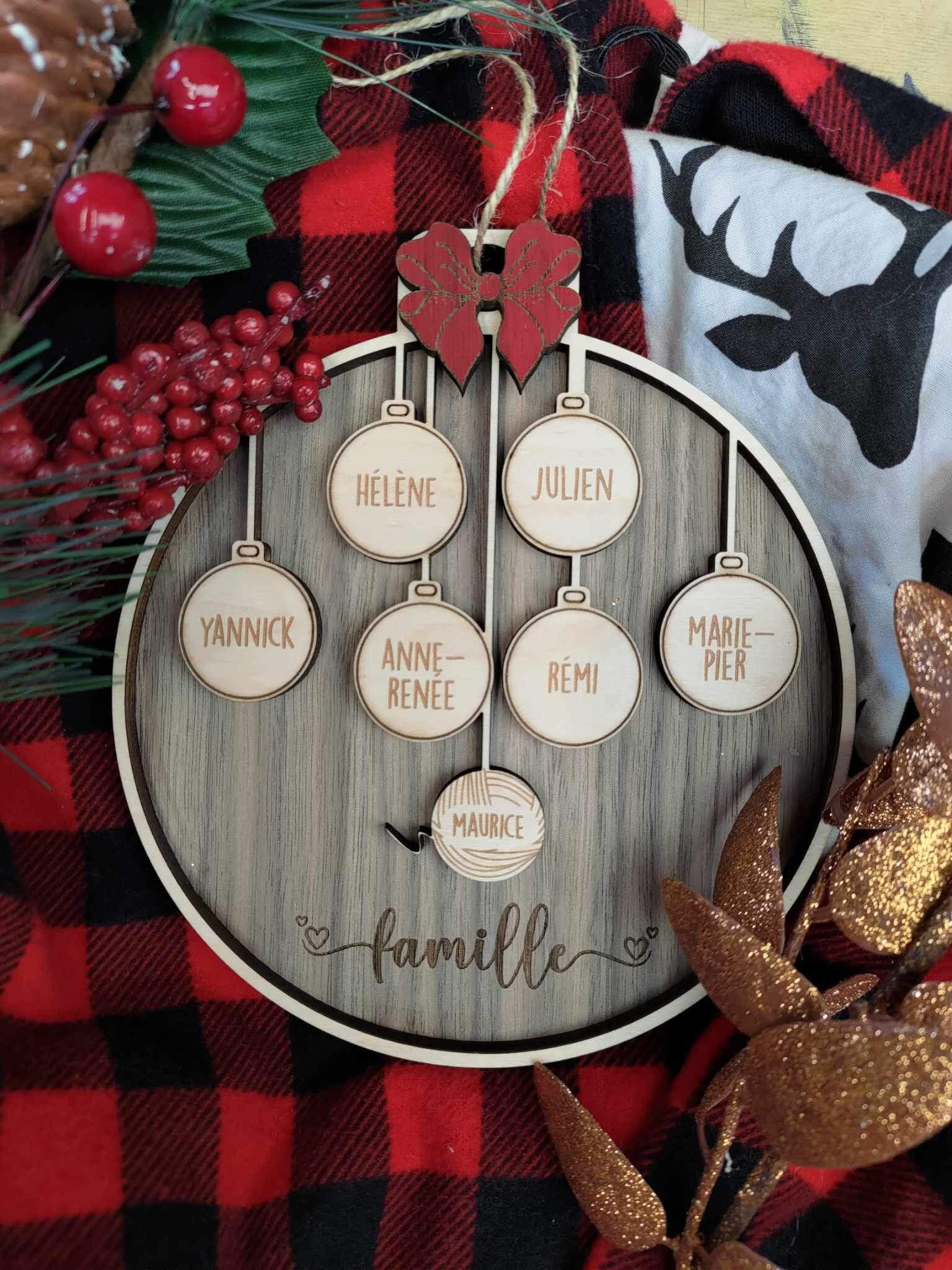 FAMILY Custom Christmas Wood Ornament - for All Members of the Family ...