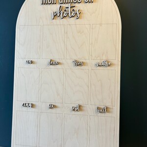 Wooden Baby Photo Display ~ My First Year ~ 12 4x6 Photos ~ First Birthday Keepsake Arch ~ My Year in Photos image 4
