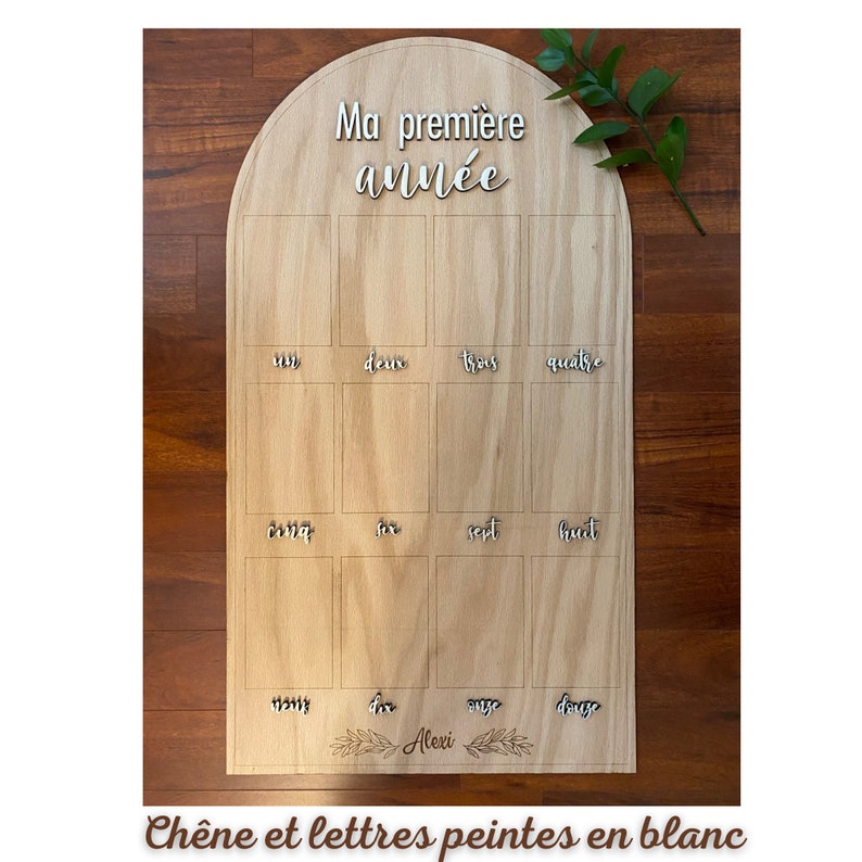 Wooden Baby Photo Display ~ My First Year ~ 12 4x6 Photos ~ First Birthday Keepsake Arch ~ My Year in Photos image 8
