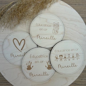 WOODEN COASTERS for EDUCATORS - Personalized Laser Engraved - Custom Plywood laser-engraved coasters