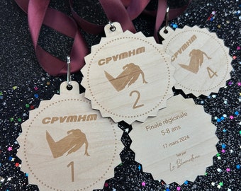 Custom wooden medals - Laser engraving and cutting - Maple ~ Mahogany ~ Walnut ~ Oak