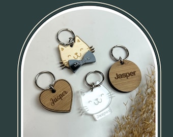 Personalized medallion for cat or dog - Engraving on wood or acrylic