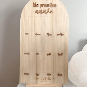 Wooden Baby Photo Display ~ My First Year ~ 12 4x6 Photos ~ First Birthday Keepsake Arch ~ My Year in Photos image 9