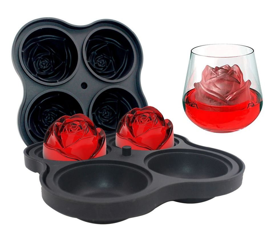 Wholesale 4 Section Silicone Ice Mould – Rose Shape – Black Manufacturer  and Supplier