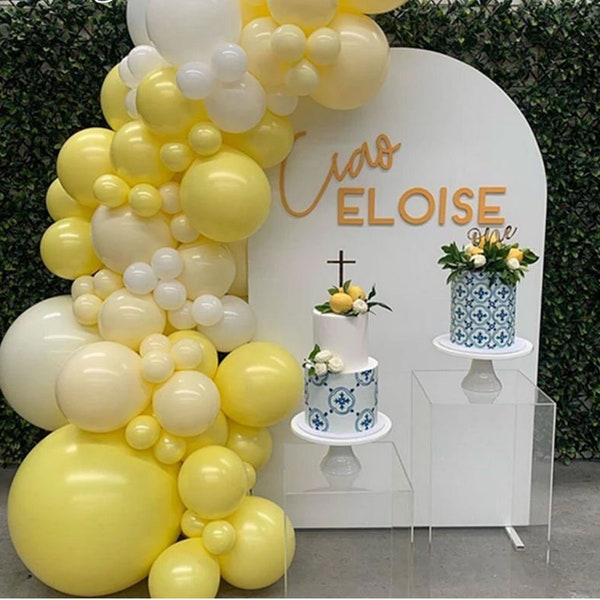 82Pcs Yellow Balloons Arch Garland Kit pour Baby Shower Birthday Wedding Party Decor, Anniversaire, Anniversaire