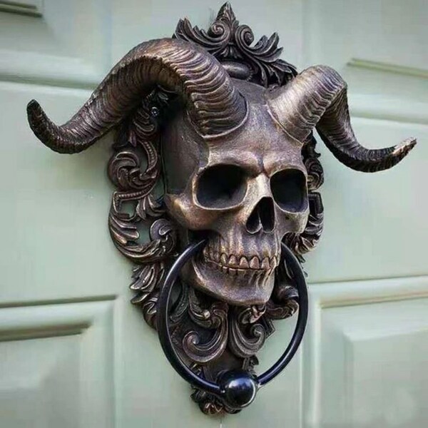 3D Devil skull door god silicone mold, bougie plâtre silicone moule, moule à gâteau, moule à chocolat, outils de décoration, Jour des Morts