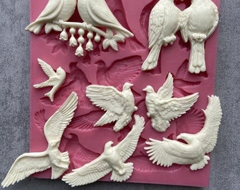 Birds silicone mold, cake mold, chocolate mold, decoration tools, glay mold, resin mold, plaster mold