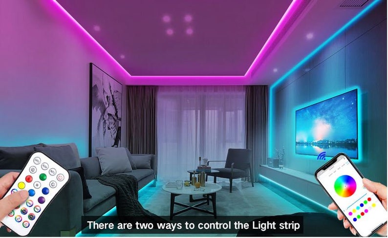 Chaîne de lumière LED Bluetooth avec télécommande, LED Tape Lights Color Changing LED avec télécommande FULL KIT image 2