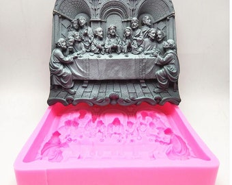 The Last Supper Silicone Mold, Catholic dinner silicone mold, candle plaster silicone mold, cake mold, chocolate mold, decoration tools