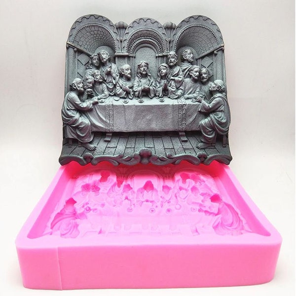 The Last Supper Silicone Mold, Catholic dinner silicone mold, candle plaster silicone mold, cake mold, chocolate mold, decoration tools