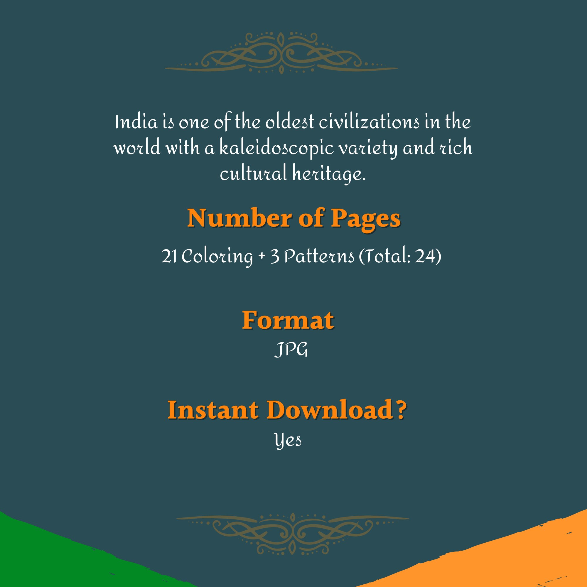 Printable Beautiful India Coloring Pages 24 Pages Includes 3 Patterns ...