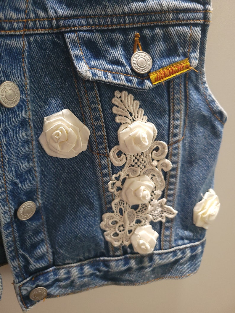 Women's Denim Pearls Embellished Jacket, Boho Chic Hippie Jacket ...