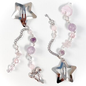 pink and purple hair clip set