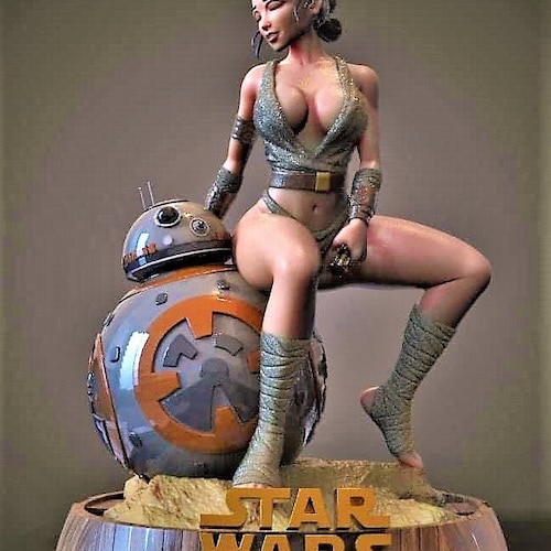 Cartoon Star Wars Wardrobe Malfunction - Sexy Rey Star Wars STL With Sfw and NSFW 3D Printing Files - Etsy