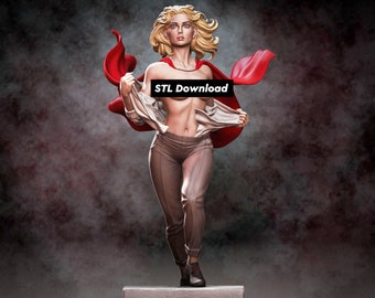 Sexy Erwachsene Frau Superheld STL 3D-Druckdateien