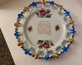 The Lord's Prayer Plate, Made in Japan, Vintage 1950s