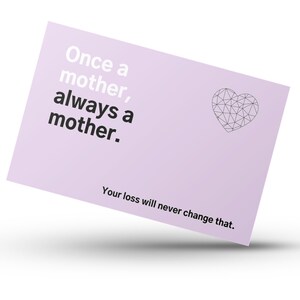Mère endeuillée, carte de fête des mères, carte de perte de grossesse, carte de perte de bébé, fausse couche, carte de pensée de vous, carte de sympathie