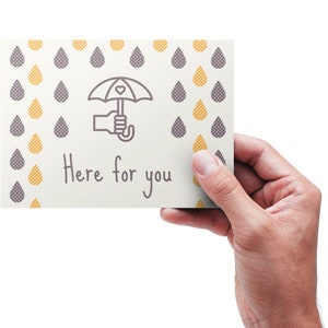 Carte ici pour vous, carte de soutien d'un ami, carte pense à vous, carte de sympathie, carte d'empathie, carte édifiante pour un ami, carte vierge, carte d'amour