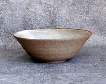 Handmade Stoneware Ceramic Salad Bowl, Modern Ceramic bowl, White – Beige Ceramic, bowl, Large bowl, Fruit bowl, Serving bowl, Pottery bowl