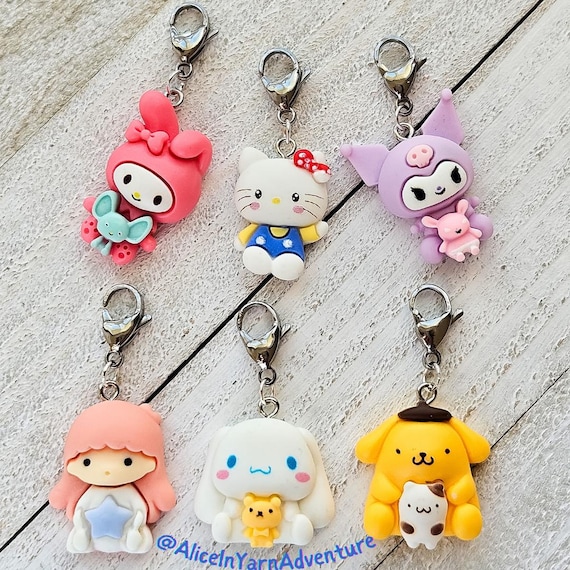 Hello Cat & Friends Zipper Pull: Resin Bag Charm