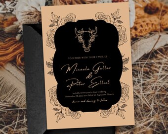 Western Romance Wedding Invitation Template, Ranch Wedding, Southwest Cowboy Inspiration. Editable Template. Instant Download.